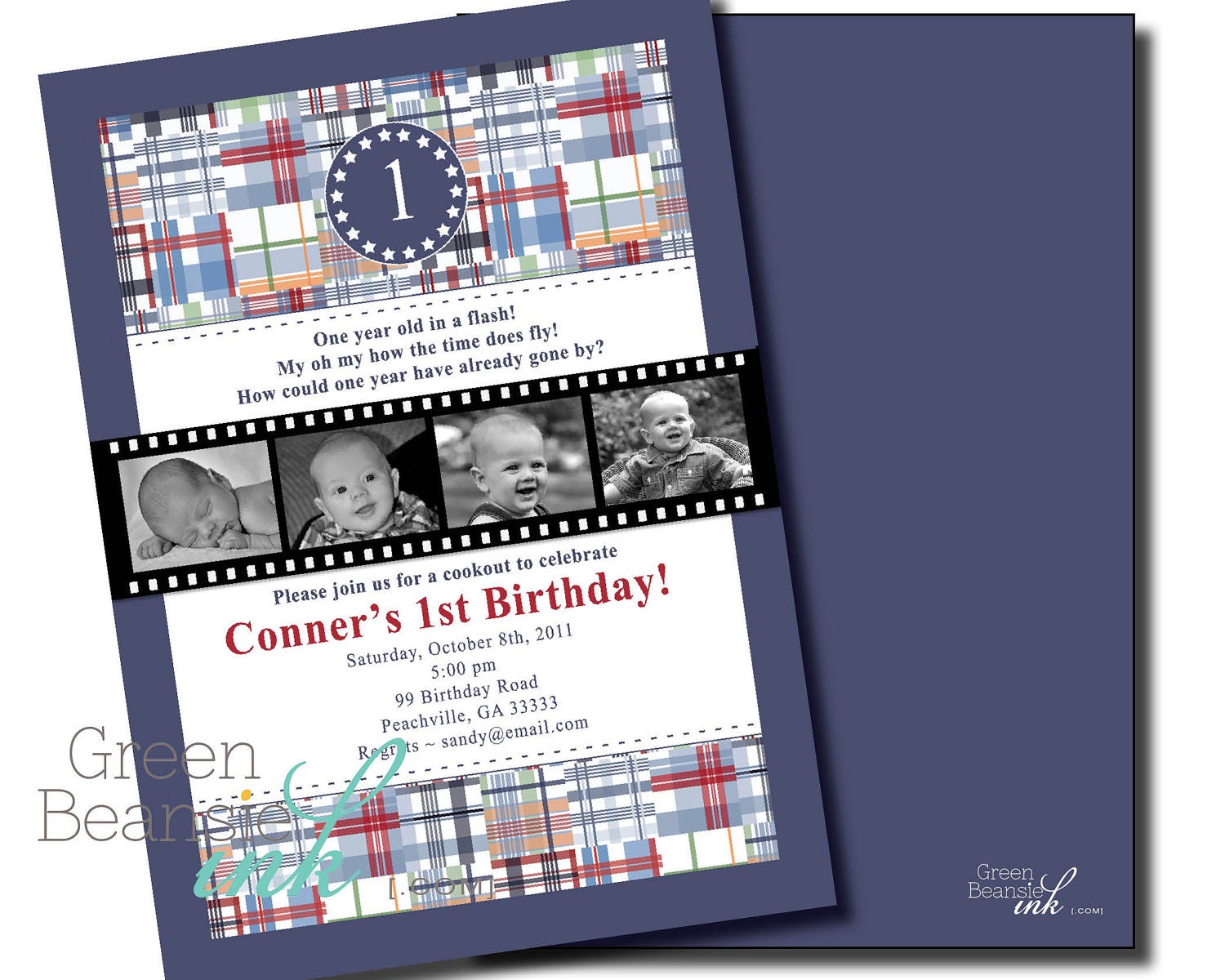 BIRTHDAY PHOTO TIMELINE Printable Photo Party Invitation boy or girl Il_170x135