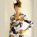 vintage Asian floral egret print floral empire shift dress