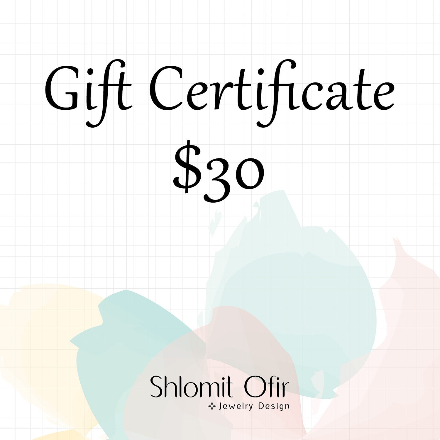 30 Gift Certificate, holiday gift