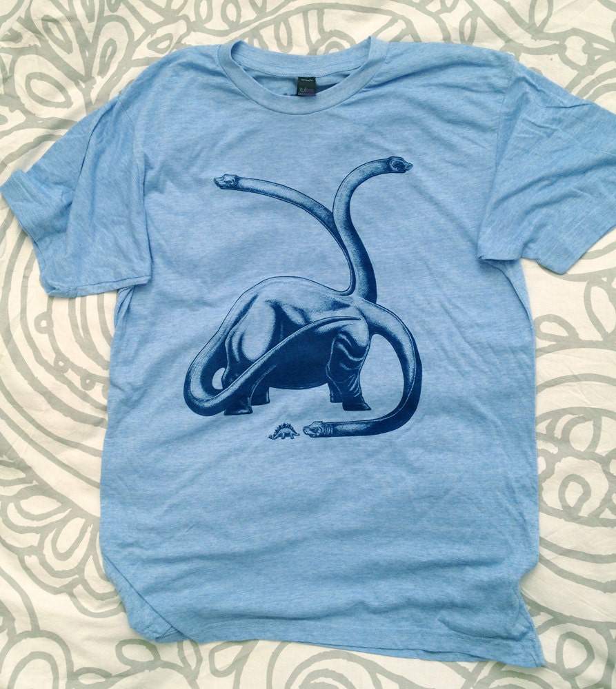 Brontocerberasaurus T Shirt // Heather Athletic Blue Tee