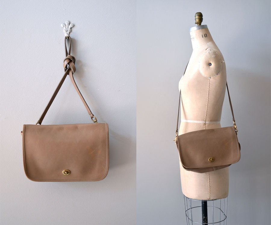 leather saddle bag / taupe leather bag / Tatney Bag