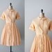 vintage 50s dress / 1950s shirtdress / floral print dress / Pushup dress