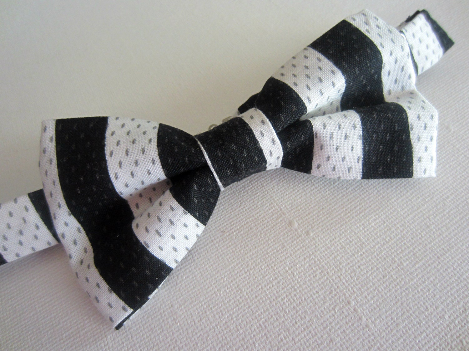 Bow Tie - Black/White Stipe ON SALE
