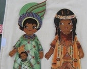Paper Dolls African And Native American Fabric Toy
