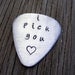 Hand stamped custom aluminum guitar pick 18 gauge- personalized gift