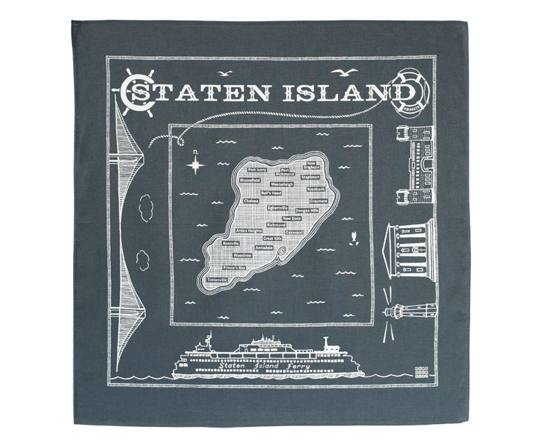 Staten Island bandanna - gray