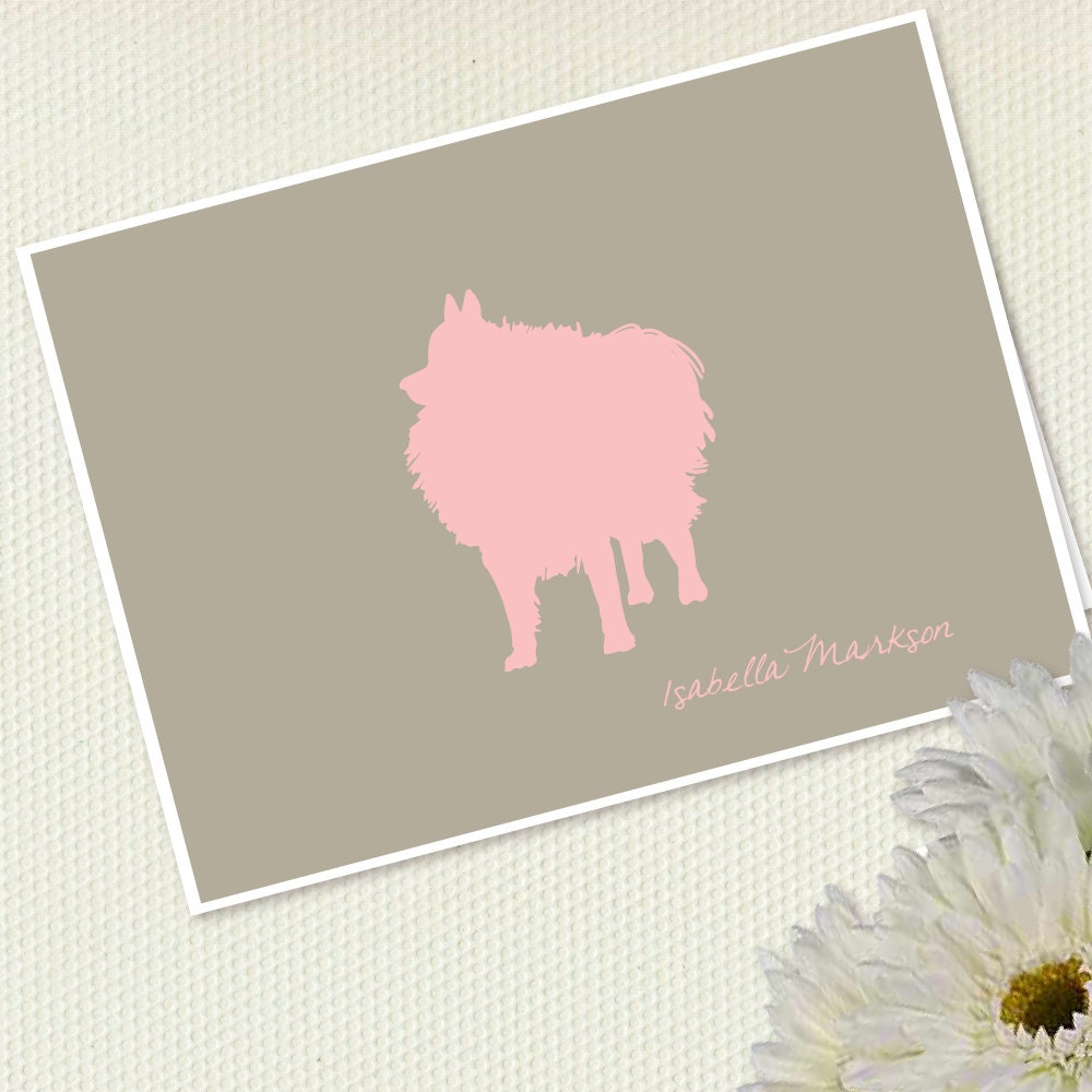 Dog Silhouette Note Cards Personalized Set of 12 You Design