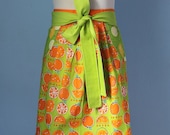 Orange Crush Half Apron for Women with Kaufman Fabric