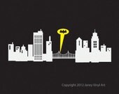 Batman Room Decor - Super Hero Room Decal - Batman Gotham City - Skyline - Sticker