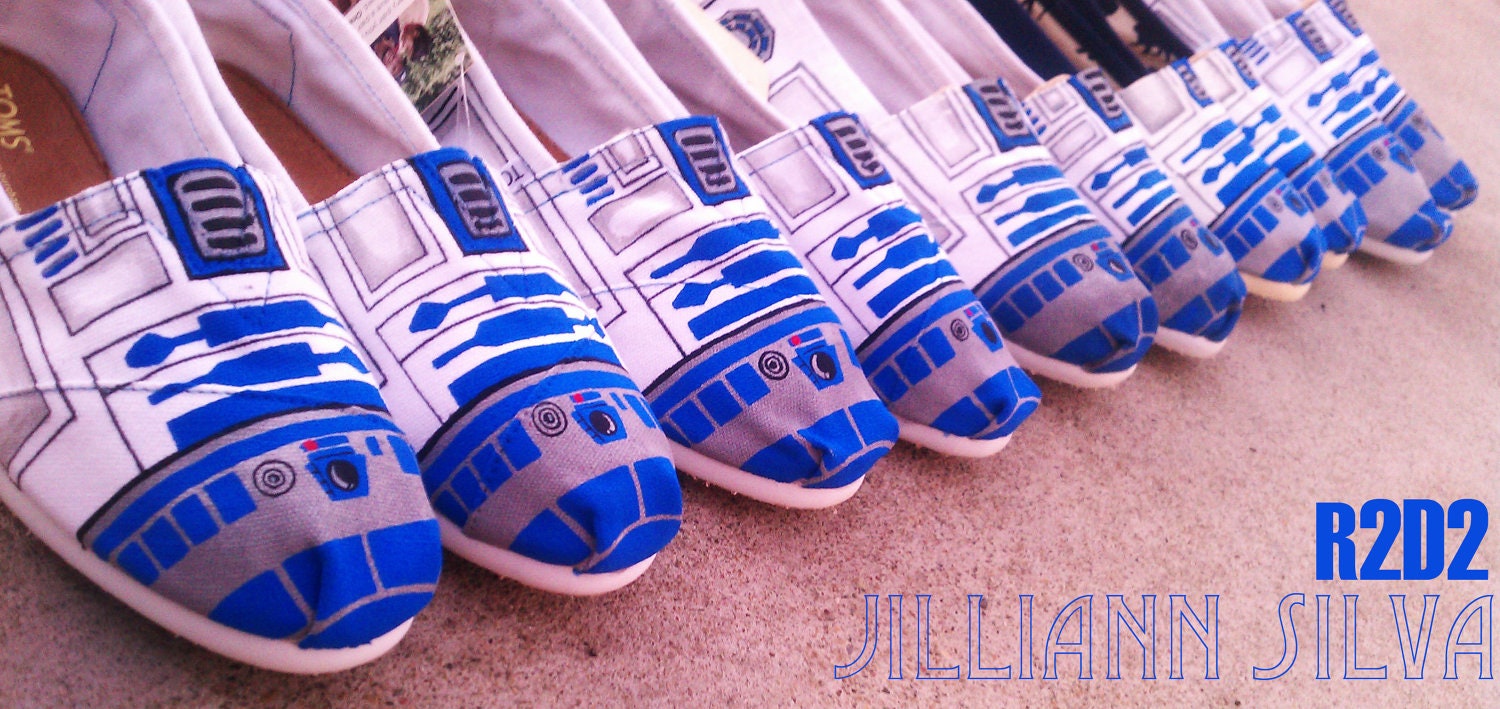 Star Wars R2D2 - Toms - New Shoes Included - Made to Order - MENS OR WOMENS