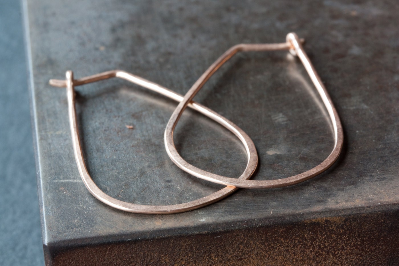 Rose Gold Horseshoe Hoop Earrings (small)
