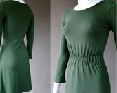 SAMPLE SALE - Brooklyn Dress - day work dress - green dress - organic cotton dress