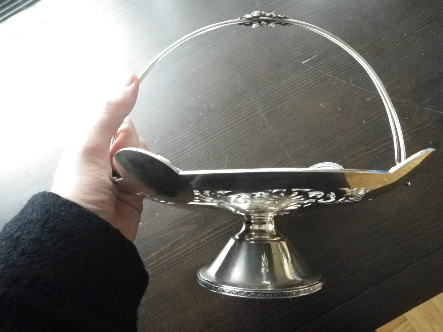 Fantastic Silverplate Gorham Handle Dish - Antique