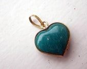 Awesome Jade/18K Gold Heart Pendant