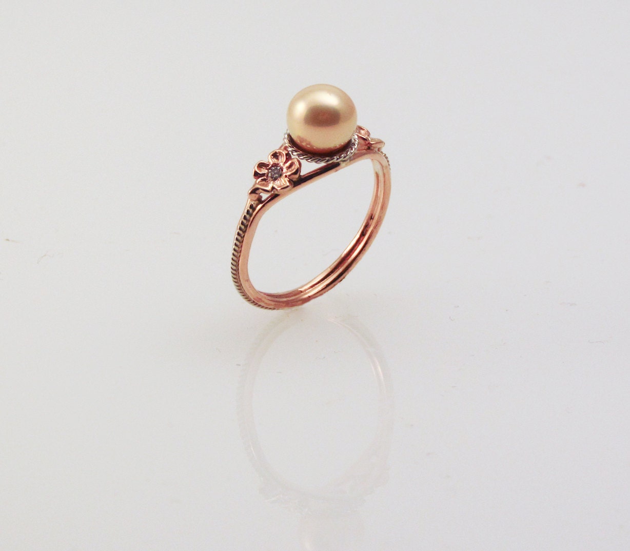 Pink Pearl Ring - in 14K rose gold