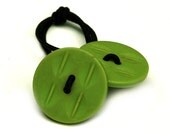 Ponytail Holder Hair Tie - Celedon Vintage Buttons