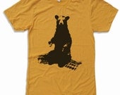 Mens BLACK BEAR (don't shoot) american apparel t shirt S M L XL (17 Color Options)