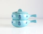 Mid Century Aqua Cronin Soup Crocks