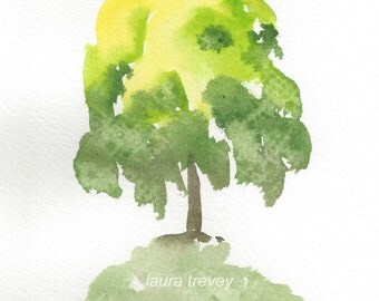 Top of the Hill Watercolor Painting