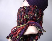 Cool Funky Cowl Neckwarmer Scarf in Multi Color - Merino Wool - Hip Cool Edgy - Handmade - Ready to Ship