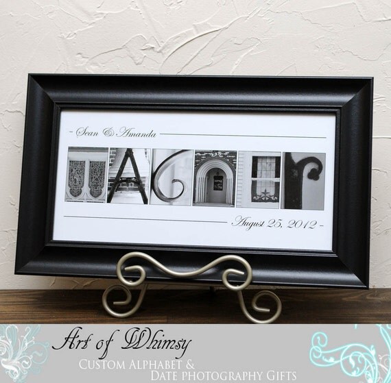 Alphabet Art Photos, Personalized Name Frame, Wedding Gift, Premium BB