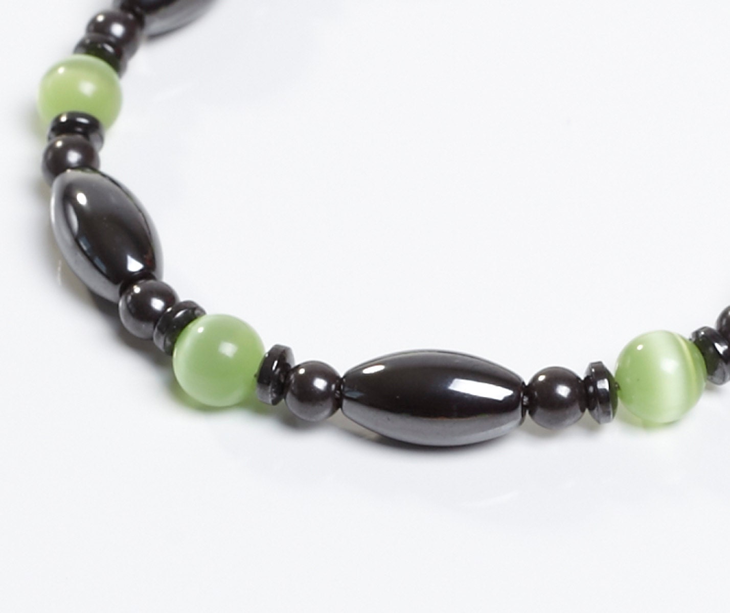 Green and Magnetite Magnetic Therapy Anklet by Happy and Healthy Magnetic Jewelry