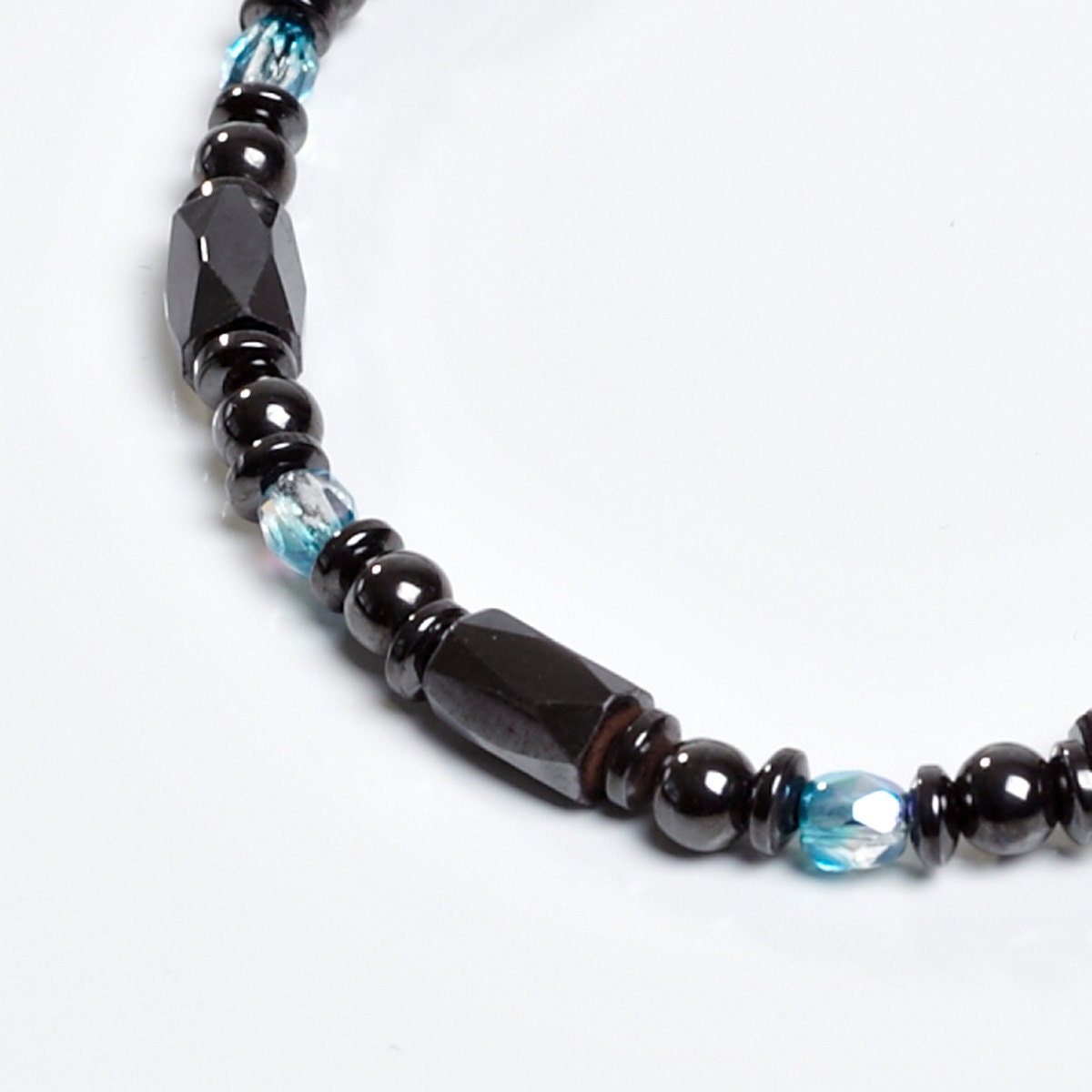 Magnetic Therapy Anklet with Aqua Blue Accents