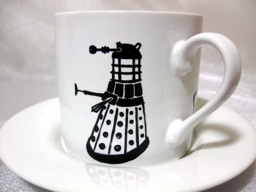 The Lone Dalek -  Single Espresso Cup and Saucer