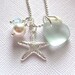 Seafoam Seaglass Starfish  Necklace