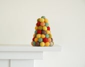 Felt Christmas Tree Festive Felted Holiday Decor, Colorful Needle Wool Decoration, Sugarplum Tree