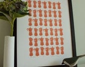 Mini Moka silkscreen print - copper ltd edition