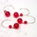 Removable Stitch Markers Set, Crochet, Snag Free, Beaded, DIY Crafts, Cherry Red, Gift, TJBdesigns