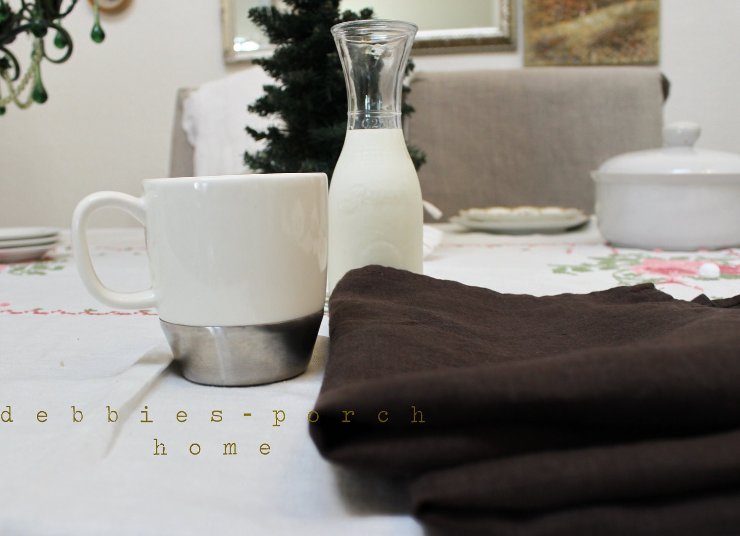 DISH TOWEL(set of 2) ...linen... Chocolate.
