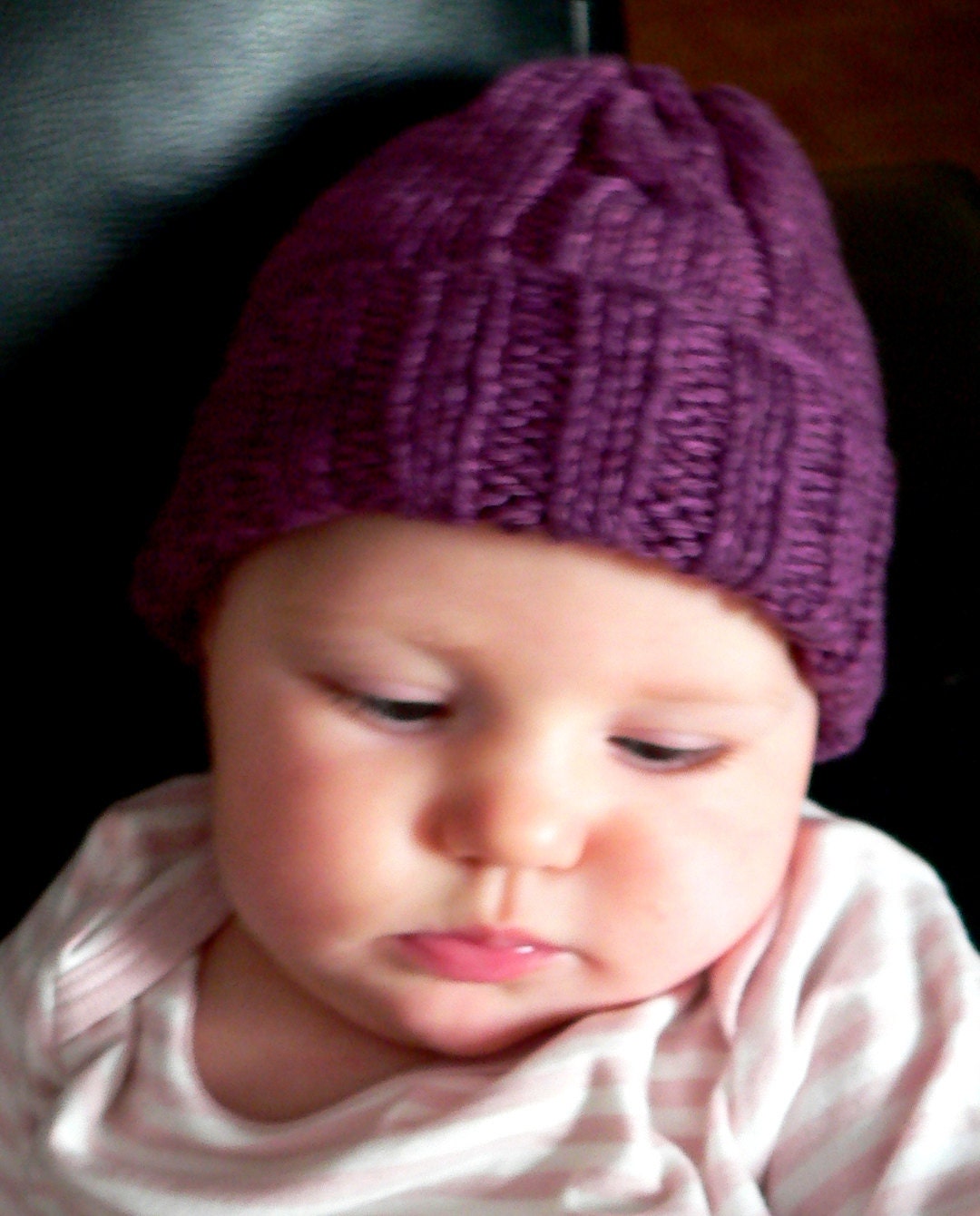 Organic cotton Cable knit baby beanie 0-6m, 6-12m