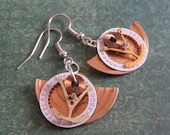 Watch parts earrings - Crank  - Steampunk Earrings - Repurposed art
