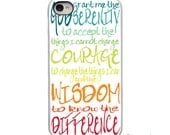 Colorful Serenity Prayer with White or Black Sides iPhone Case - IPhone 4, 4s, 5 Hard Cover - Fun Bright Art Unique Trendy - artstudio54