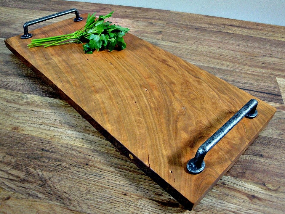 Extra Large Cherry Entertaining Serving Tray and Cutting Board