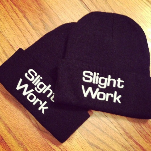 Trucks & Pearls Black Slight Work Knit Beanie