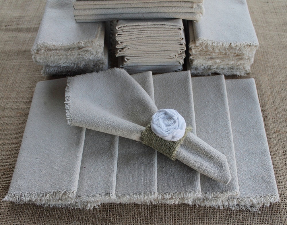 50 Cloth Napkins Unbleached Cotton
