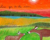 Greeting Card : Love You to the Moon