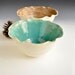 Nesting Bowls food prep or serving Turquoise and Chocolate Sorbet  2 Flower bowl set minimalist