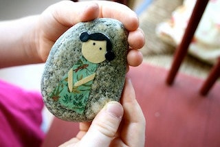 Story Stone - Child Dressed in Flowers