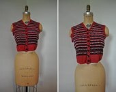 vintage knit vest 1960s handmade sweater S