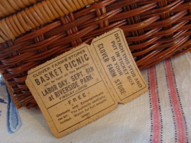 Lot of  Antique Tickets 1930s Clover Farm Annual Basket Picnic Tickets