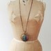 brass necklace / 70s statement necklace / Turquoise Warrior necklace