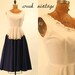 50's Dress XXS-XS / Colorblocked Cotton Embroidered Lace Dress
