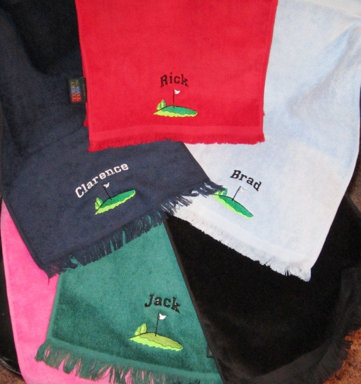 Embroidered Personalized Golf Towel with Grommet and Hook