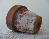 Trio of Vintage Seed Starting Clay Pots Terra Cotta