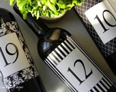Set of Custom Table Number Wine Labels -  Pick a Pattern