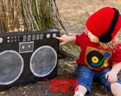 Red Turntable Tee with Red Headphone Hat by Cupc4ke
